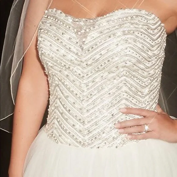 Jewel Tulle Plus Size Wedding Dress 22W David’s bridal